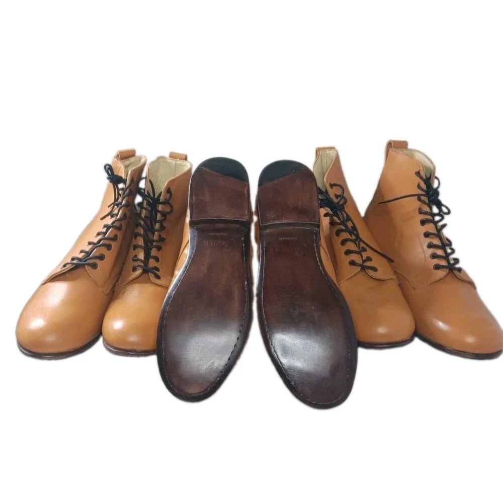 Javier Handmade  Men's Boots Lot Of 3 Sizes 8 & 9 British Tan
